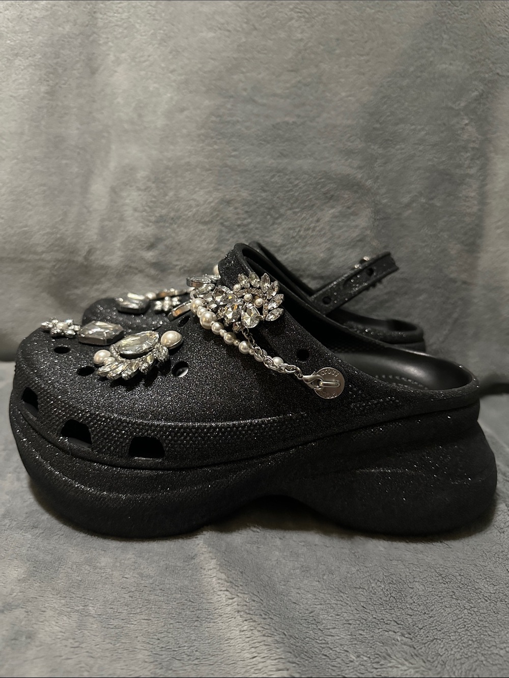 NWOB Women's Crocs Bae Wedding Glitter Platform Clogs - Size 11 - Picture 10 of 14